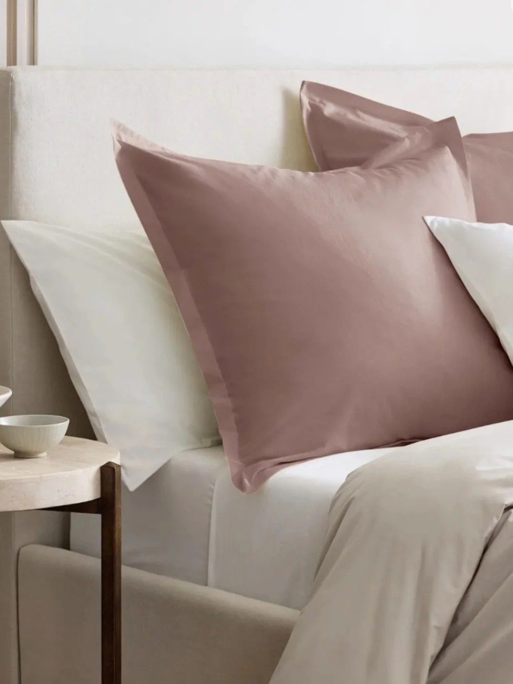 Organic Brushed Cotton Euro Sham fig mauve